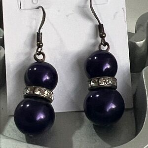 Elegant Purple Beaded Earrings